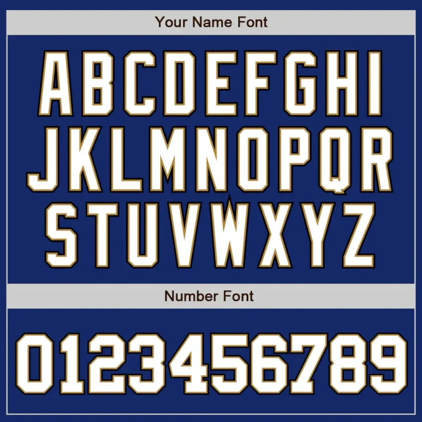 Custom Royal Baseball Jersey with White-Old Gold - Image 3