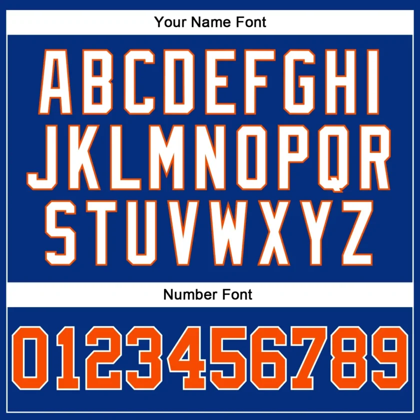 Custom Royal Pinstripe Baseball Jersey with Orange-White - Image 3