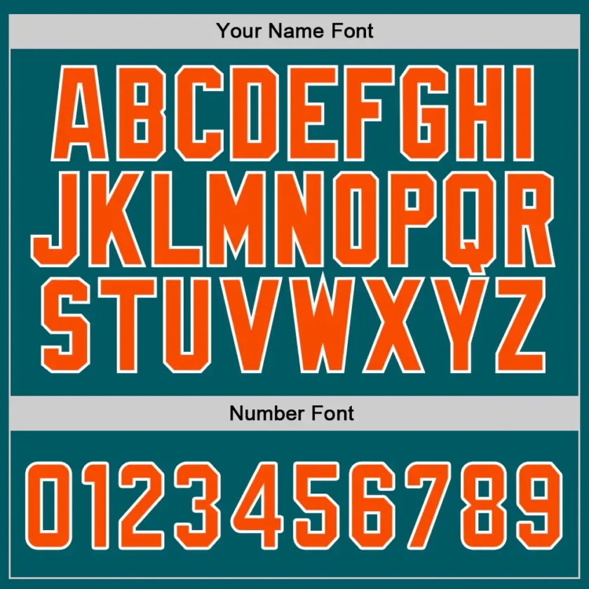 Custom Teal Baseball Jersey with Orange-White - Image 3