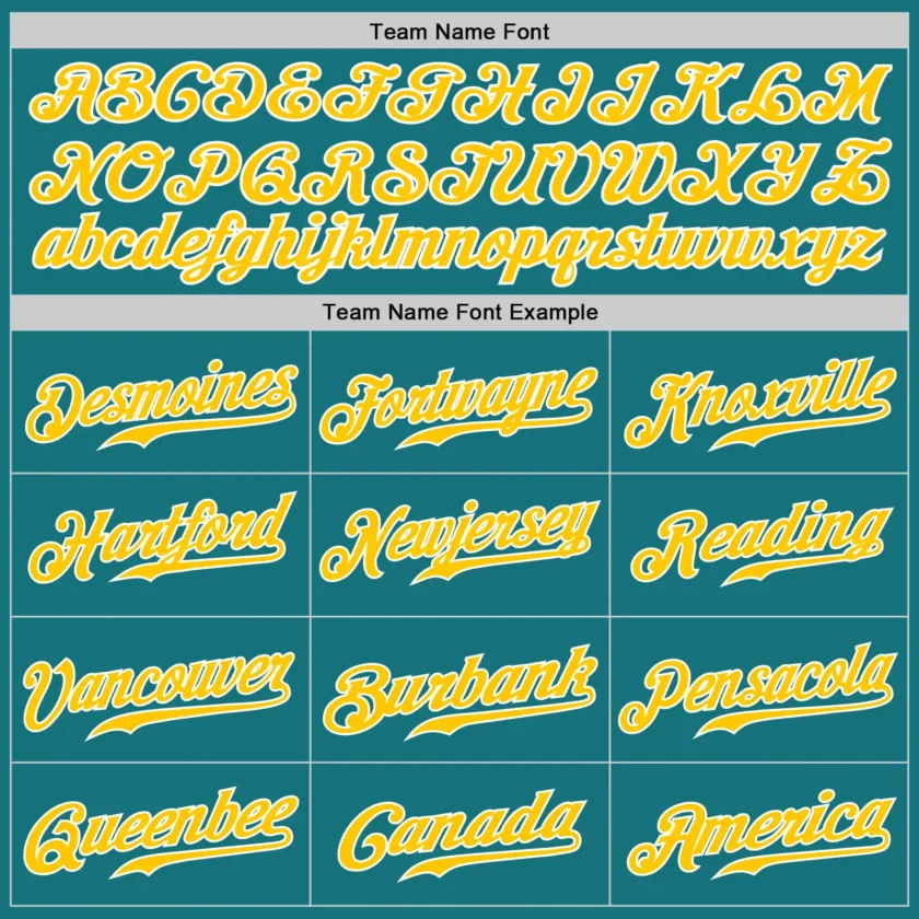 Custom Teal Baseball Jersey with Steel Gold-White - Image 2