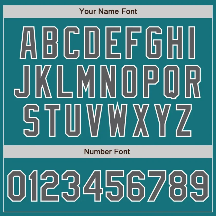 Custom Teal Baseball Jersey with Steel Gray-White - Image 2