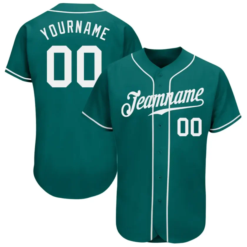 Custom Teal Baseball Jersey with White