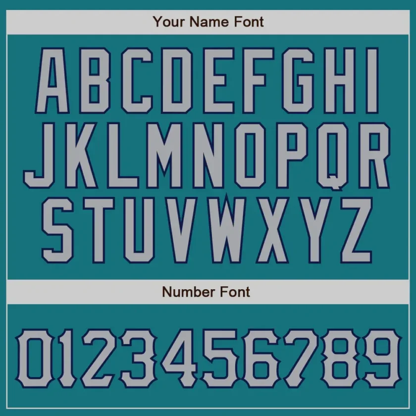 Custom Teal Pinstripe Baseball Jersey with Gray-Navy - Image 2