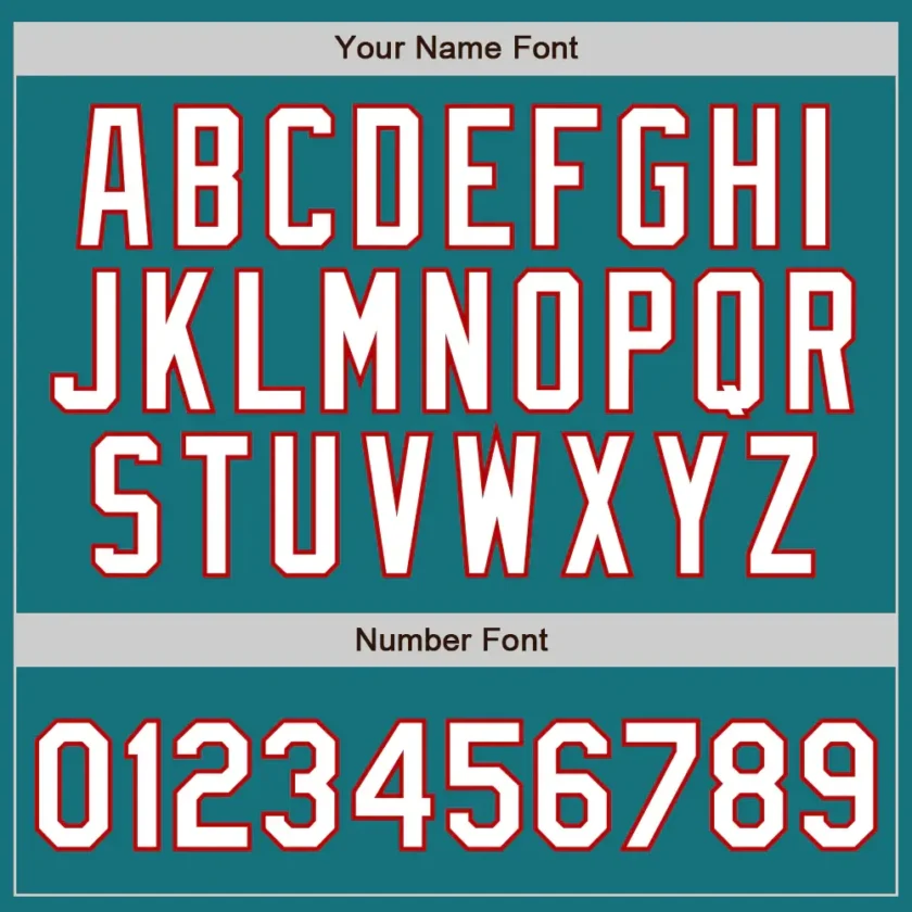 Custom Teal Pinstripe Baseball Jersey with White-Red - Image 2
