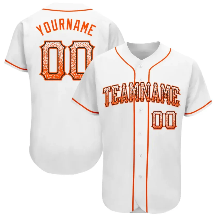 Custom White Drift Fashion Baseball Jersey with Orange Black