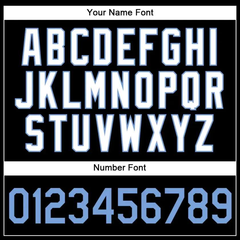 Custom Black Pinstripe Baseball Jersey with Light Blue-White - Image 3