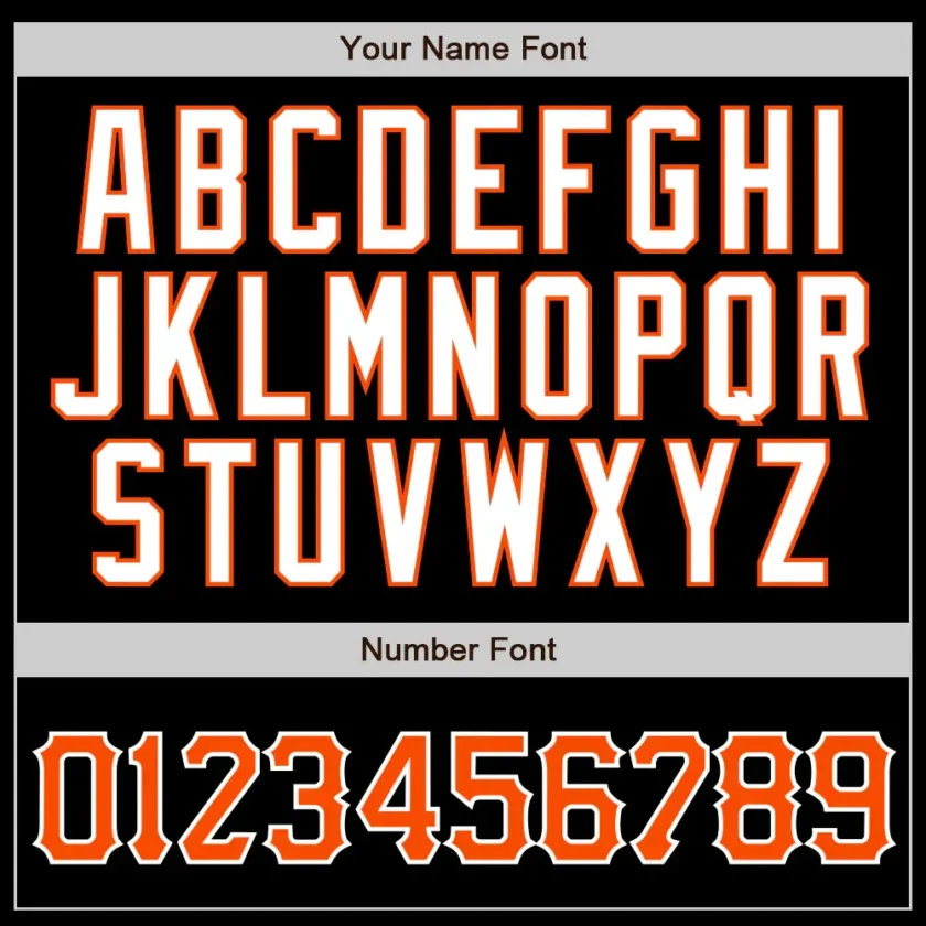 Custom Black Pinstripe Baseball Jersey with Orange-White - Image 2