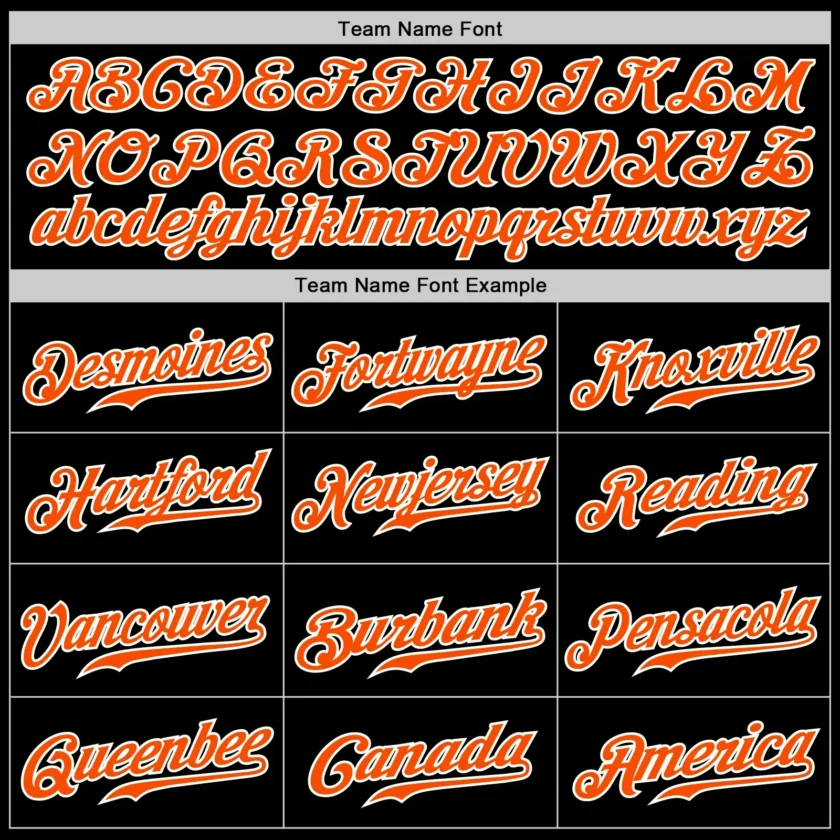 Custom Black Pinstripe Baseball Jersey with Orange-White - Image 3