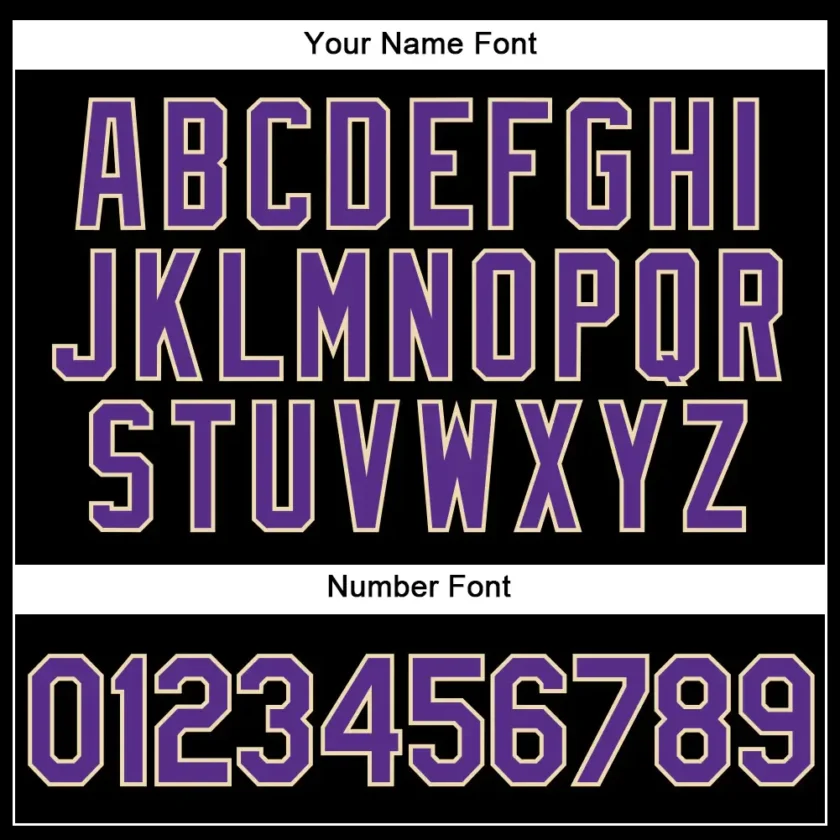 Custom Black Pinstripe Baseball Jersey with Purple-White - Image 3