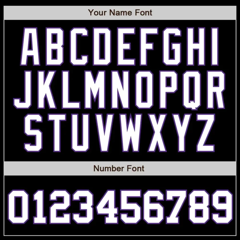 Custom Black Pinstripe Baseball Jersey with White-Purple - Image 3