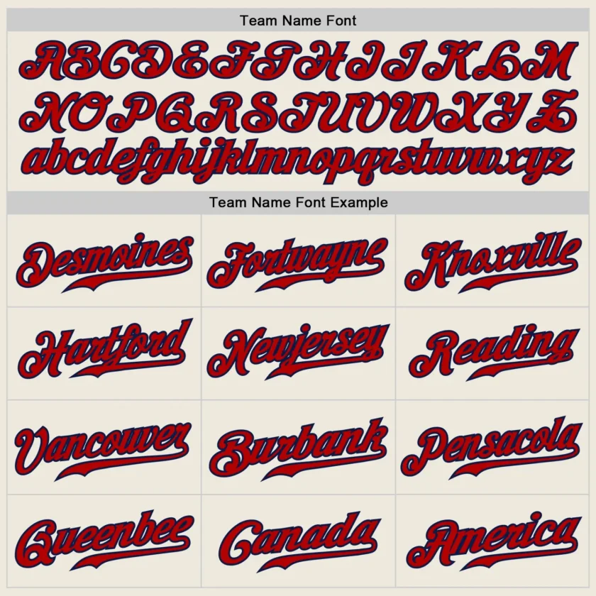Custom Cream Pinstripe Baseball Jersey with Red-Navy - Image 3