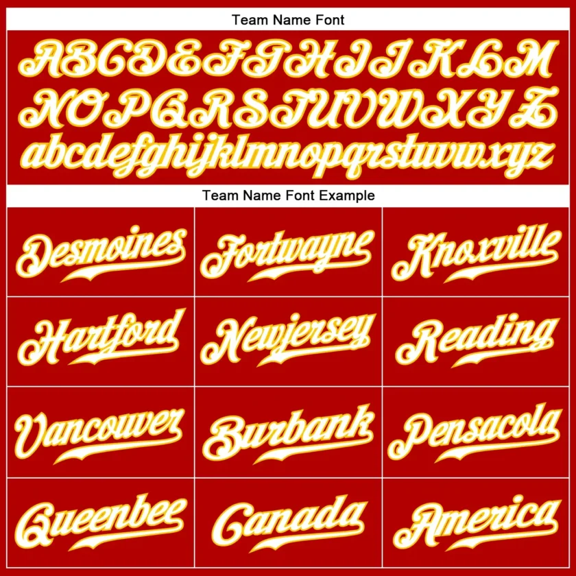 Custom Red Pinstripe Baseball Jersey with White-Gold - Image 2