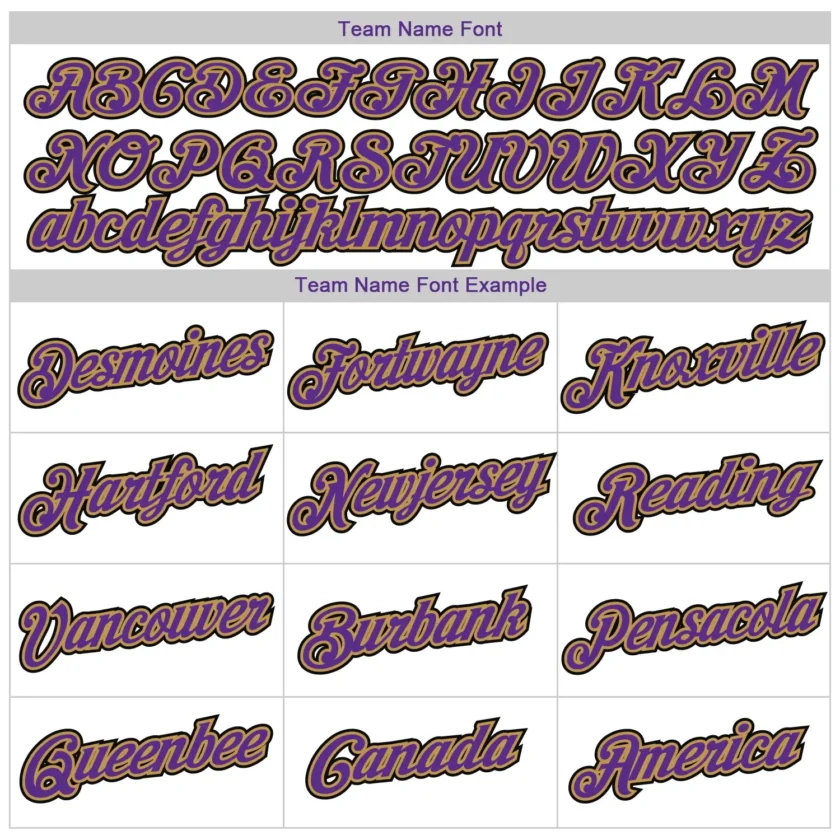 Custom White Baseball Jersey with Purple-Old Gold - Image 2