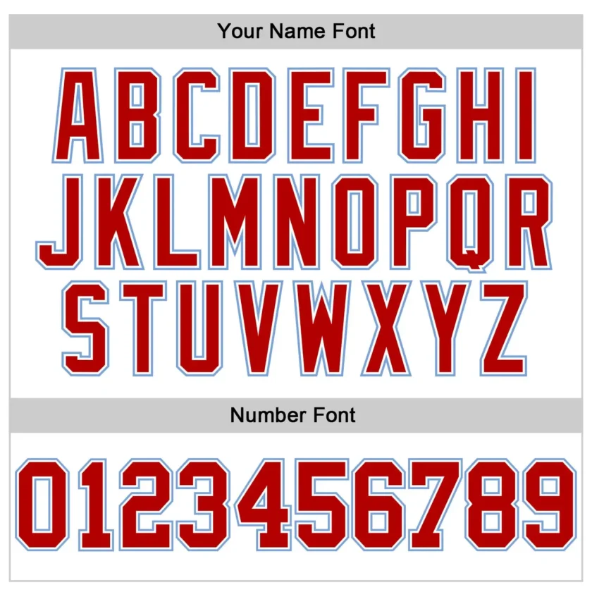 Custom White Baseball Jersey with Red-Light Blue - Image 2