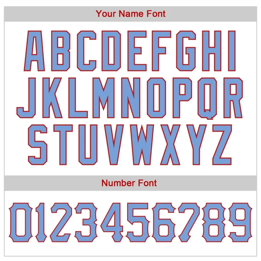 Custom White Pinstripe Baseball Jersey with Light Blue-Red - Image 3