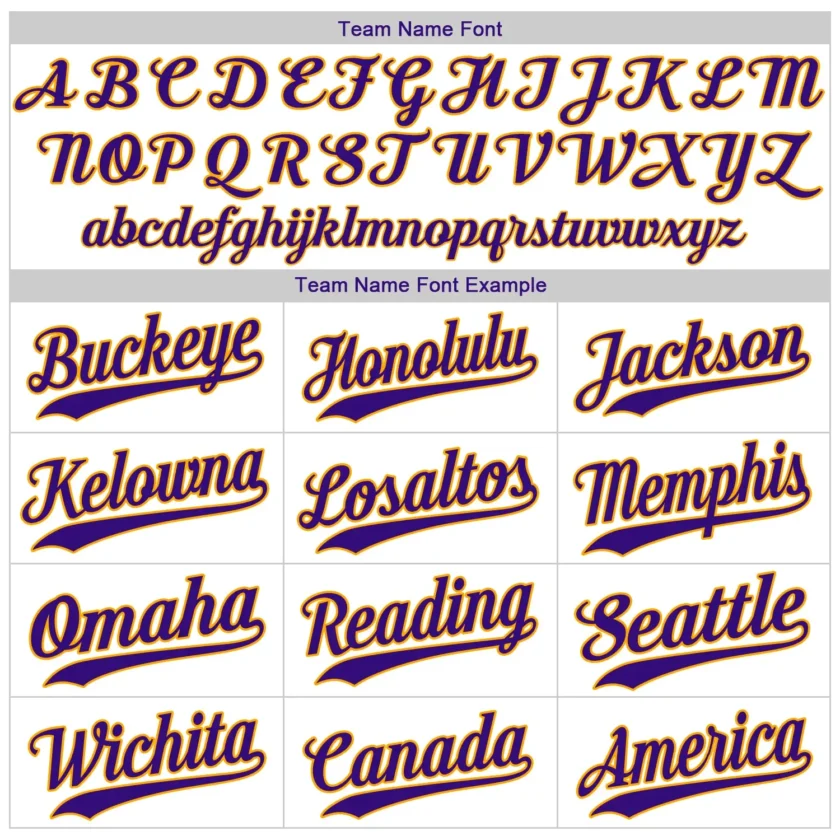 Custom White Pinstripe Baseball Jersey with Purple-Gold - Image 3
