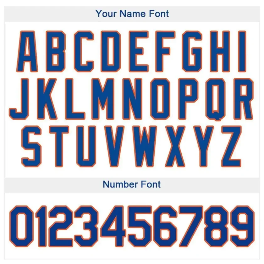 Custom White Pinstripe Baseball Jersey with Royal-Orange - Image 2