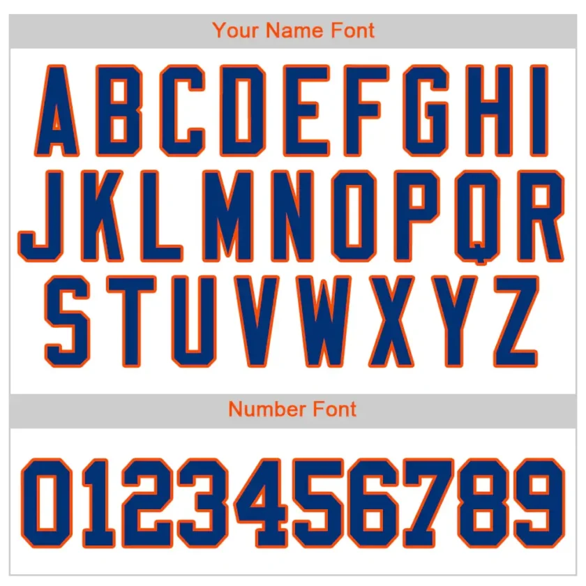 Custom White Pinstripe Baseball Jersey with Royal-Orange - Image 2
