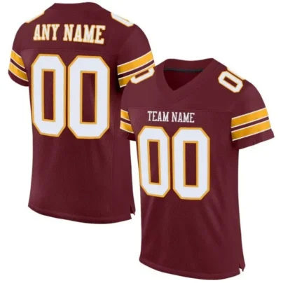 Custom Burgundy Mesh Football Jersey with White Gold 1 840x840 1