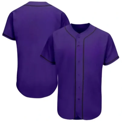 Blank Purple Baseball Jersey with Black Stripes