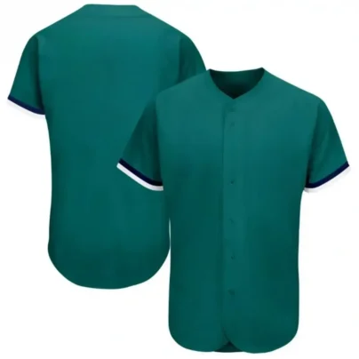 Blank Teal Baseball Jersey with Navy White Stripes