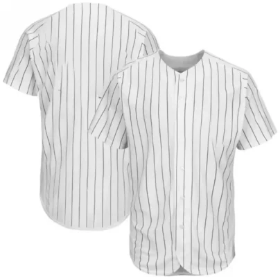 Blank White Baseball Jersey with Black Pinstripes